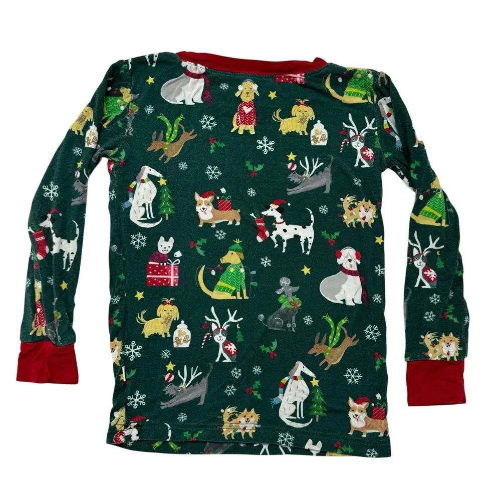 LITTLE SLEEPIES Holiday Hounds Bamboo Viscose Pajama Set 2T Christmas Dog Unisex